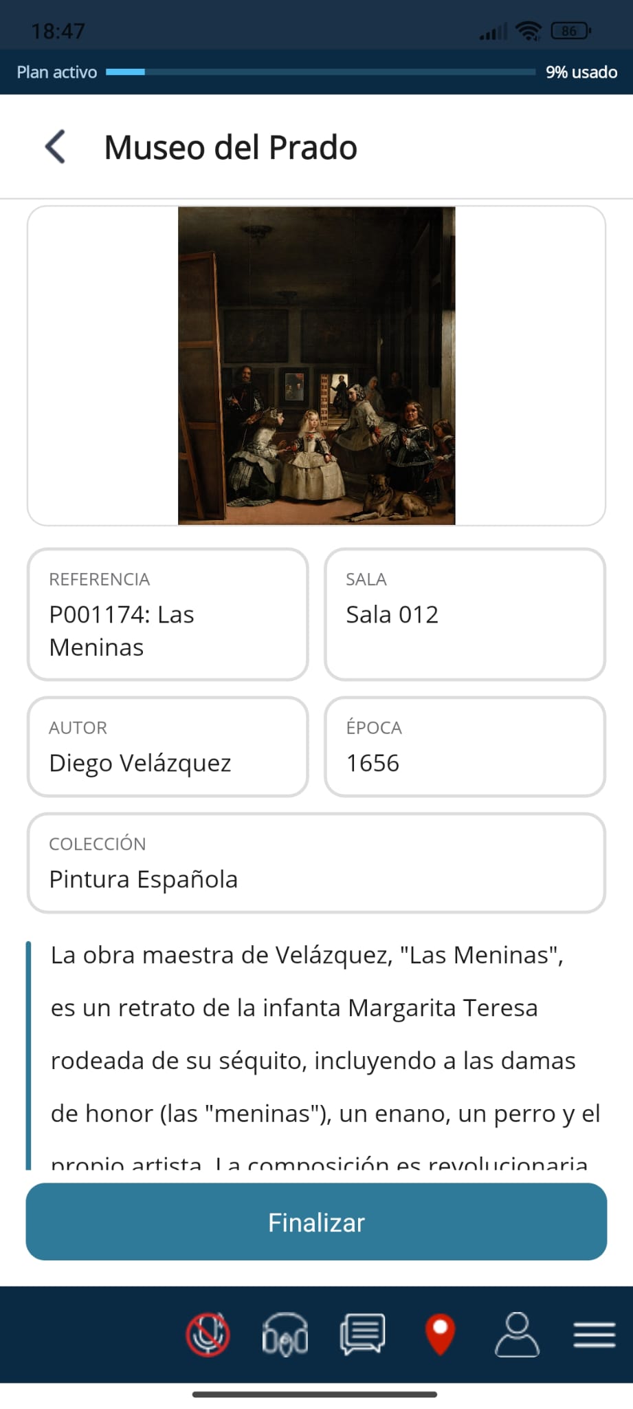 Detalle de audioguía